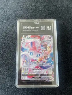 Pokemon TCG Brilliant Stars Sylveon VMAX Full Art Rare Card TG15/TG30 TAG 8.5 - Image 1