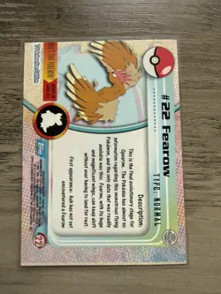 FEAROW #22 - BLUE Logo - NON-HOLO - TOPPS Pokemon Card - ErrorUUU - Image 2