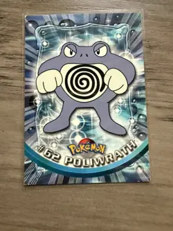 POLIWRATH #62 Topps TV Animation GREEN LOGO Pokemon Card LP - Image 1