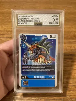 Digimon Card - Zudomon EX1-018 Bandai Classic Collection Graded 9.5 AGS Grading - Image 1