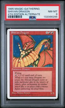 SHIVAN DRAGON 4th Edition Alternate Rare PSA 8 Vintage MTG [Nostalgium] - Image 1