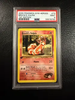 Pokemon Gym Heroes #73 - Brock's Vulpix - MINT - 1st Edition - PSA 9! - Image 1