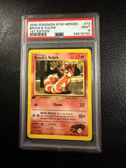 Pokemon Gym Heroes #73 - Brock's Vulpix - MINT - 1st Edition - PSA 9! - Image 2
