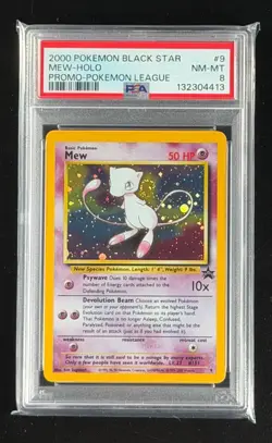 2000 POKEMON PROMO BLACK STAR POKEMON LEAGUE #9 MEW-HOLO PSA 8 - Image 1