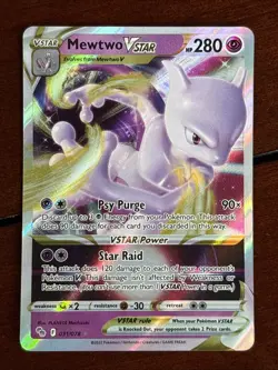 Pokemon Go Mewtwo Vstar 031/078 Holo Rare - Image 1
