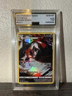 2023 Pokemon Crown Zenith Galarian Gallery Holo Theivul AGS GOLD 10 Gem Mint - Image 1
