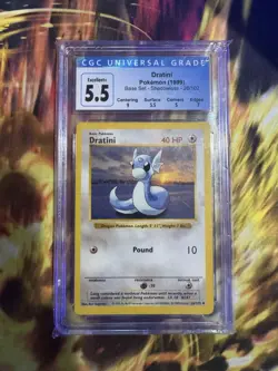 Cgc 5.5 Shadowless Dratini #26 Pokemon 1999 Base Set - Image 1