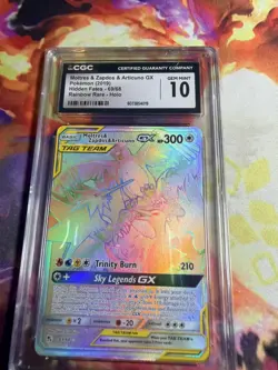 Pokemon CGC 10 Hidden Fates Hyper Rare Moltres Zapdos Articuno GX 69/68 - Image 1