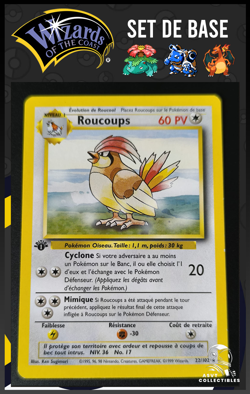 Roucoups 22/102 Rare Edition 1 Ed 1 Set De Base Wizards Carte Pokemon FR - Image 1