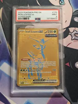 PSA 9 Pokemon Prismatic Evolutions Hyper Rare Iron Leaves EX 176/131 - Image 1