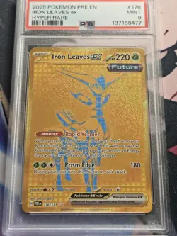 PSA 9 Pokemon Prismatic Evolutions Hyper Rare Iron Leaves EX 176/131 - Image 2