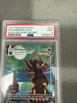 2021 POKEMON SWORD & SHIELD EVOLVING SKIES SECRET FULL ART/UMBREON VMAX PSA 9 - Image 3