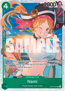 One Piece The Azure Sea's Seven Nami Super Rare OP14-031 NM english - Image 1