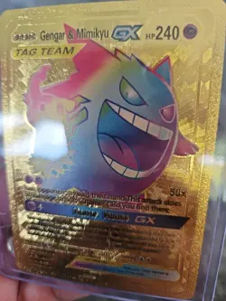 Gengar & Mimikyu Gold Foil Fan Art Vinyl Textured Collector Pokemon Card - Image 5