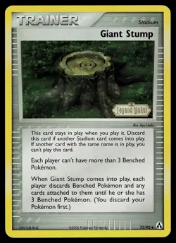 Pokemon Card - Giant Stump Legend Maker 75/92 Uncommon Reverse Holo Stamped - Image 1