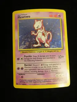 Mewtwo 10/102 Holo Base Set Unlimited MP Pokemon Card English - Image 1
