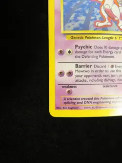 Mewtwo 10/102 Holo Base Set Unlimited MP Pokemon Card English - Image 3