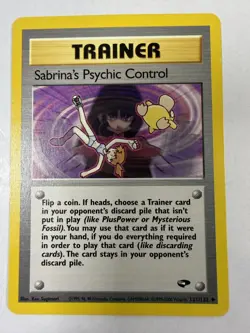 Sabrina's Psychic Control 121/132 Gym Challenge, Vintage Pokemon Card - Image 1