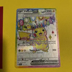 Pokemon TCG Surging Sparks Pikachu EX Full Art Holo Card 219/191 Ultra Rare NM - Image 1