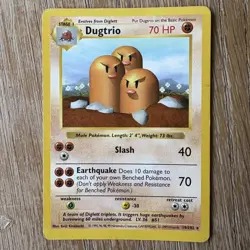 1999 Pokemon TCG Dugtrio Base Set #19/102 Non-Holo Rare Card Shadowless LP - Image 1