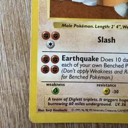 1999 Pokemon TCG Dugtrio Base Set #19/102 Non-Holo Rare Card Shadowless LP - Image 5