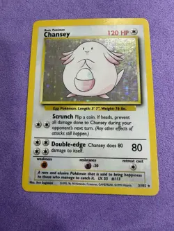 Chansey 3/102 Holo 1999 WOTC Pokemon TCG Base Set Unlimited Rare Card - Image 1