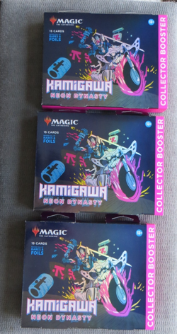 LOT OGF 3 MAGIC THE GATHERING KAMIGAWA NEON DYNASTY COLLECTOR BOOSTER-UNOPENED - Image 1
