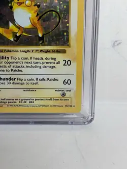 Pokemon Blue Label CGC 9 MINT Raichu 1st Edition Base Set Shadowless Subgrades! - Image 4