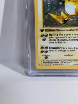 Pokemon Blue Label CGC 9 MINT Raichu 1st Edition Base Set Shadowless Subgrades! - Image 5