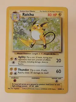 Pokemon TCG Raichu Base Set Holo Rare - Image 1