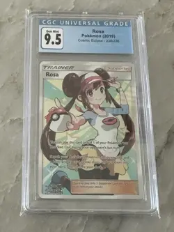 2019 Pokemon Rosa Full Art Trainer 236/236 Cosmic Eclipse English GCG 9.5 - Image 2