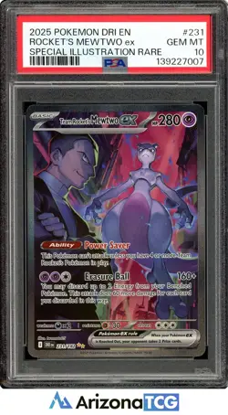 Pokemon 2025 Team Rocket's Mewtwo ex 231/182 SIR Destined Rivals GEM MINT PSA 10 - Image 1