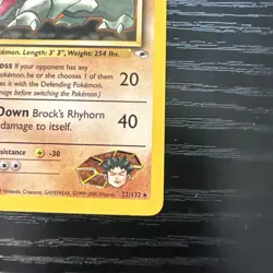 Brock’s Rhyhorn 1st Edition 22/132 Rare Gym Heroes WOTC Vintage Pokemon - Image 5