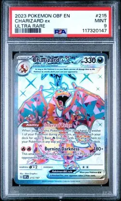 2023 POKEMON OBF EN-OBSIDIAN FLAMES #215 CHARIZARD ex ULTRA RARE - PSA 9 - Image 1