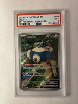 2023 POKEMON 151 POKEMON CENTER ELITE TRAINER BOX PROMO SVP #051 SNORLAX PSA 9 - Image 1