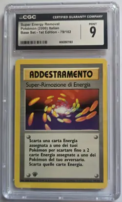 Pokemon TCG Super-Rimozione di Energia CGC 9 Mint Italian Base Set 1st Edition 7 - Image 1