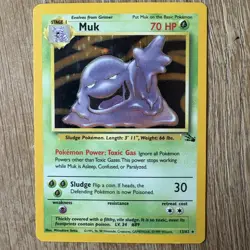 Pokemon TCG Muk 13/62 Holo Rare Fossil NM/LP - Image 1