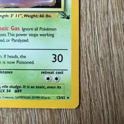 Pokemon TCG Muk 13/62 Holo Rare Fossil NM/LP - Image 4