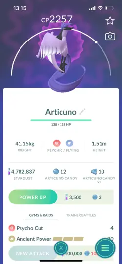 Pokemon Go Legendary Galerian Articuno ( Normal ) - Image 1