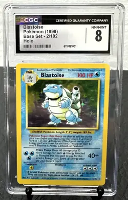 1999 Pokemon Base Set Blastoise Holo 2/102 CGC 8 NM/Mint - WOTC Vintage - Image 1