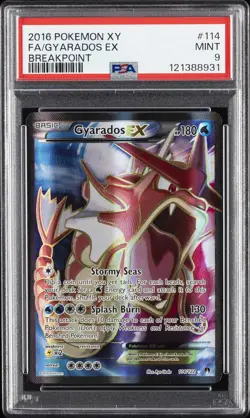 2016 POKEMON XY BREAKPOINT #114 FULL ART/GYARADOS EX PSA 9 - Image 1