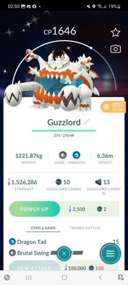 Pokemon Go Shiny Ultra Beast Guzzlord - Image 1