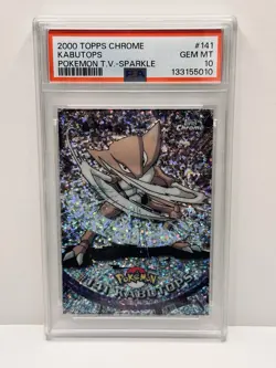 2000 POKEMON TOPPS KABUTOPS #141 CHROME SERIES 2 SPARKLE PSA 10 - Image 1
