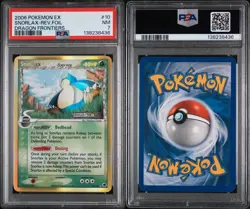 2006 POKEMON EX DRAGON FRONTIERS #10 SNORLAX-REVERSE FOIL PSA 7 - Image 3