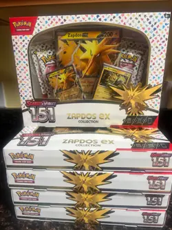 Pokemon TCG Scarlet & Violet 151 Zapdos EX Collection Boxes LOT OF 5 | SEALED - Image 1