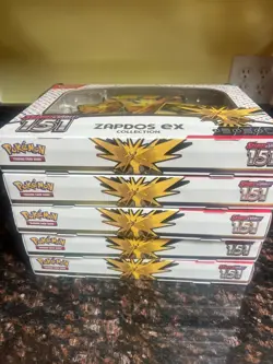 Pokemon TCG Scarlet & Violet 151 Zapdos EX Collection Boxes LOT OF 5 | SEALED - Image 2