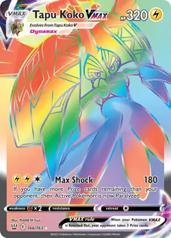 Tapu Koko VMAX - 166/163 - Battle Styles Secret Rare - NM - Pokemon - Read Desc. - Image 1