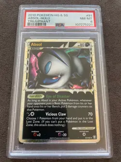 ABSOL PSA 8 2010 POKEMON HEARTGOLD & SOULSILVER HG SS TRIUMPHANT #91/102 HOLO - Image 1