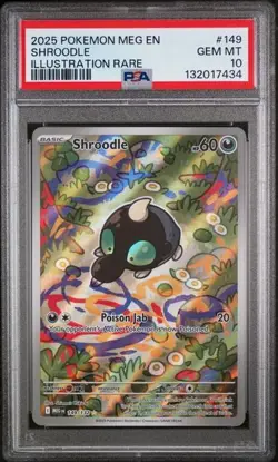 2025 POKEMON MEG EN-MEGA EVOLUTION ILLUSTRATION RARE #149 SHROODLE PSA 10 - Image 1