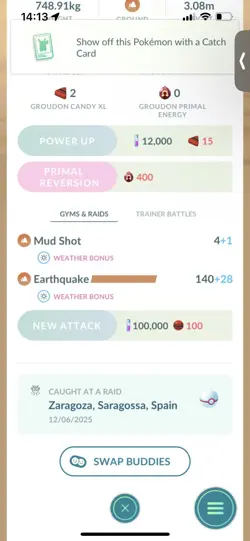Pokemon Go Legendary Shiny Groudon ( High CP ) - Image 2